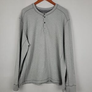 Eddie Bauer Favorite Ultrasoft Thermal Henley Mens 2XL Gray Long Sleeve Shirt